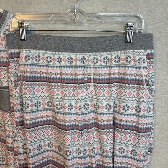 Cuddl‎ Duds Womens Pajama Set Medium Snowflake Get Cozy Print Comfy Pockets Cozy - Picture 6 of 8